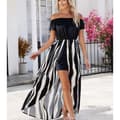 Miniatyrbillede 1 af 6: INF Maxi-kjole med zebraprint - Sort