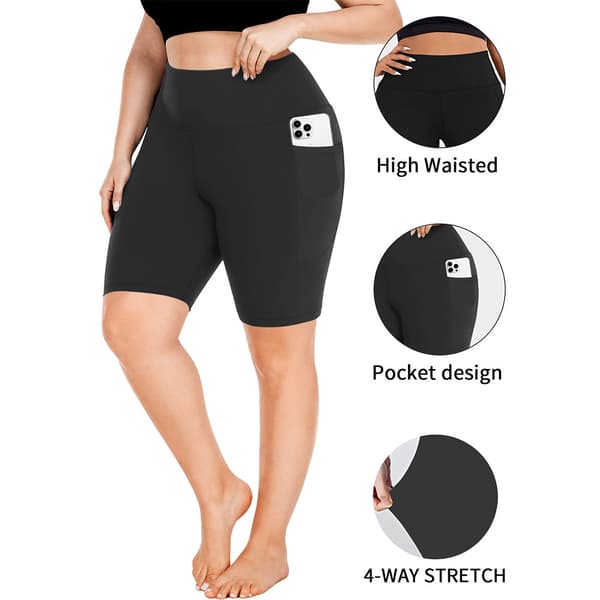 INF Hög midja yogakapris med fickor - Svart XL