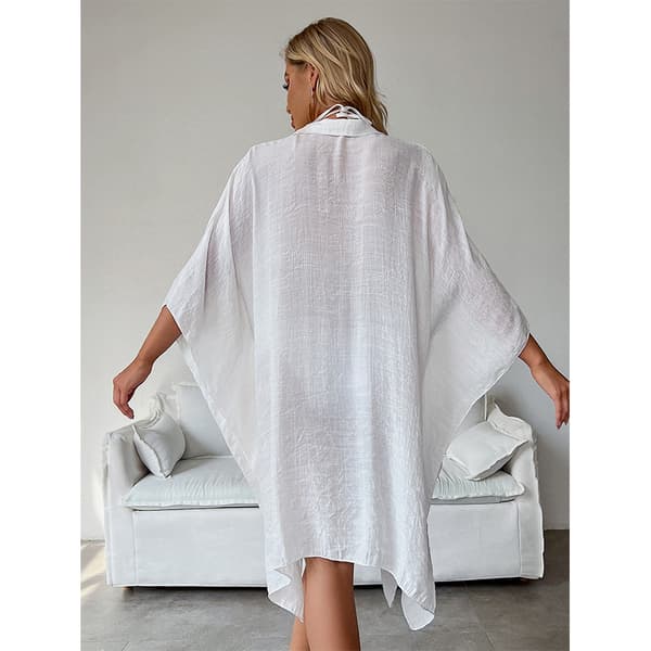 INF Stilfuld Cardigan Cover-Up i Bomuldsblanding Hvid