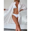Miniatyrbillede 5 af 6: INF Stilfuld Cardigan Cover-Up i Bomuldsblanding Hvid