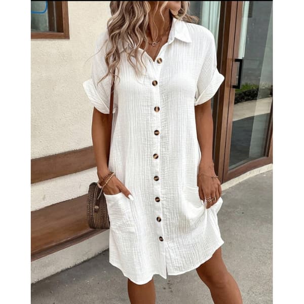 INF Elegant hvid kjole: Komfortabelt og stilfuldt design XXXL