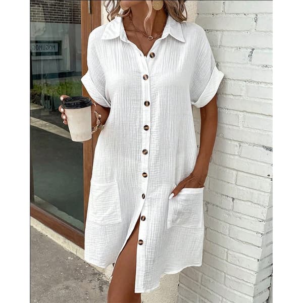 INF Elegant hvid kjole: Komfortabelt og stilfuldt design XXXL