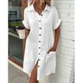 Miniatyrbillede 1 af 6: INF Elegant hvid kjole: Komfortabelt og stilfuldt design  XXXL