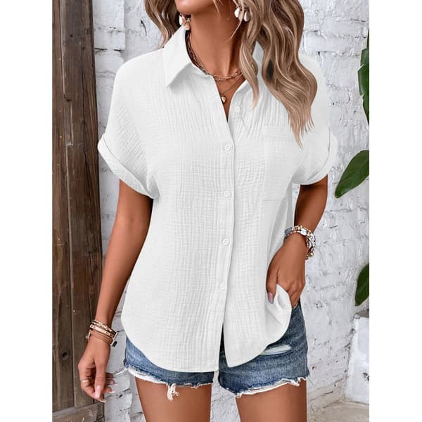 INF Button-Down Skjorte - Behageligt Bomuldsstof Hvid M
