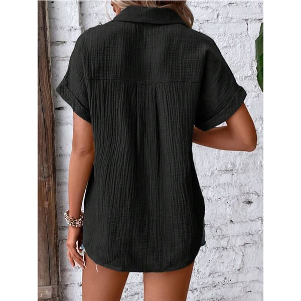 INF Button-Down Skjorte - Behageligt Bomuldsstof Sort XL
