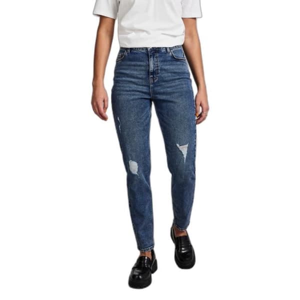 Pieces Kesia damjeans - mellanblå denim - Skinny - Andas