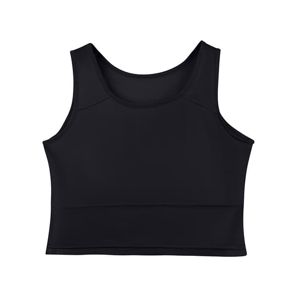 INF Elegant Dame Silke Tanktop - Rund Hals Ærmeløs Design Sort L