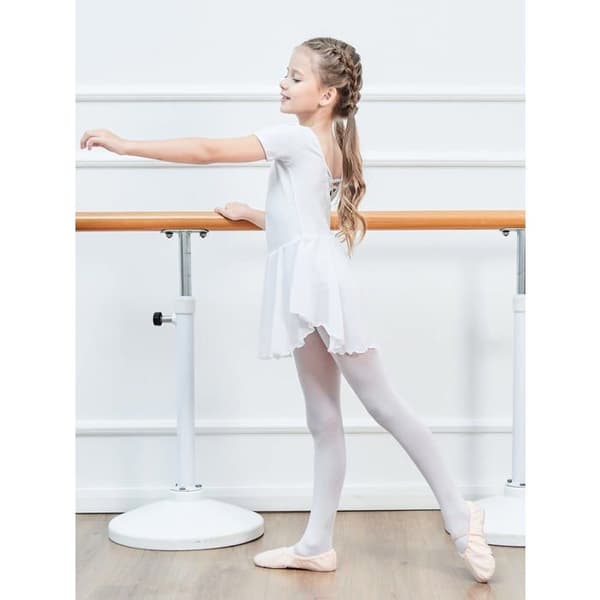 Soudittur Flickor Ballett Tutu Klassisk Danser Bodysuit i Bomull Ballett Danskostym med Chiffonkjol