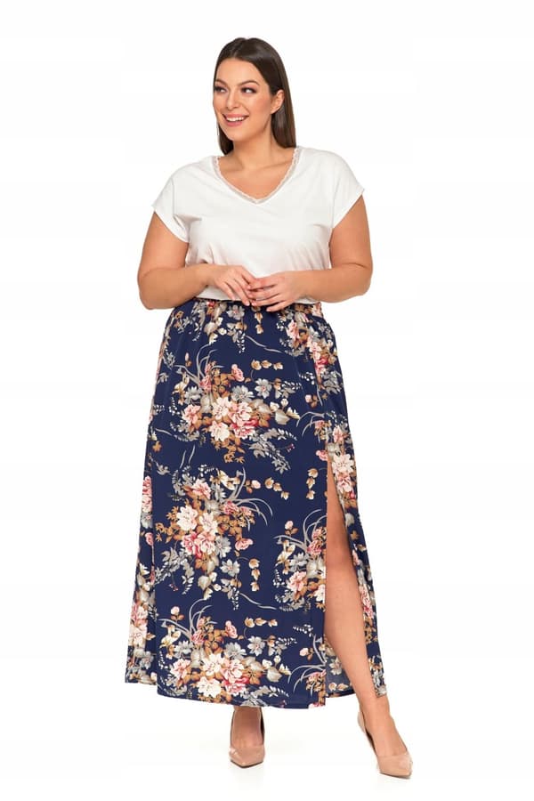 DAMKJOL MAXI med slits i blommor Lång Modern Luftig MORAJ S