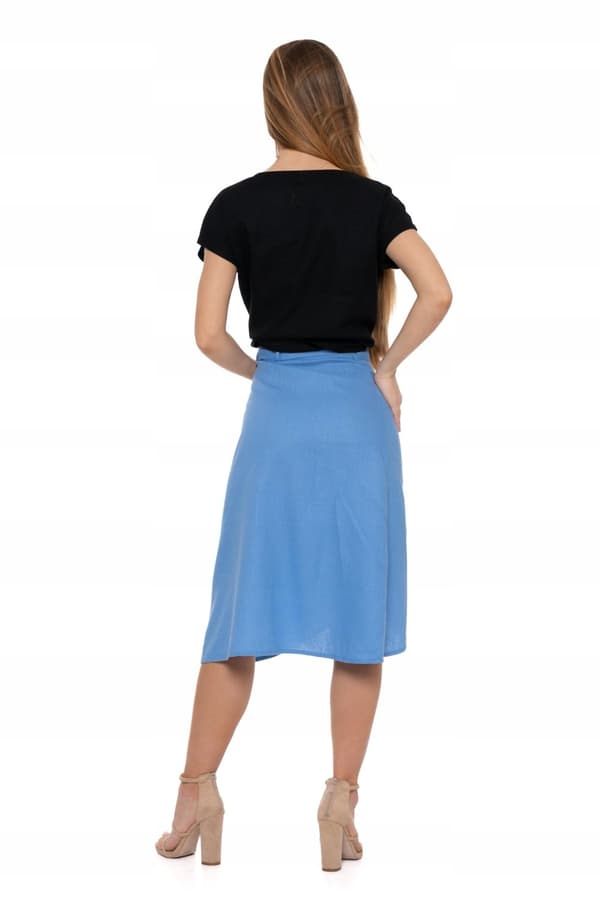 DAMKJOL Trapetsformad med knytning i midjan Linne med slits MORAJ 2XL/3XL