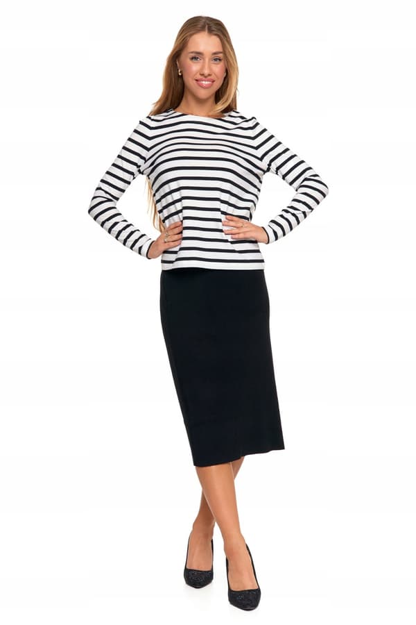 Blyantnederdel Dame Midi-nederdel Stribet Elegant MORAJ M