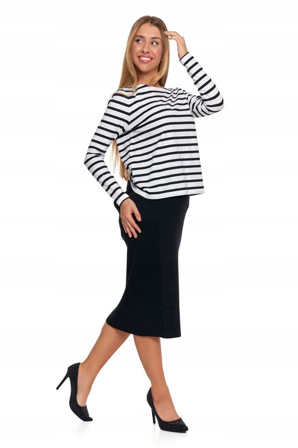 Blyantnederdel Dame Midi-nederdel Stribet Elegant MORAJ S