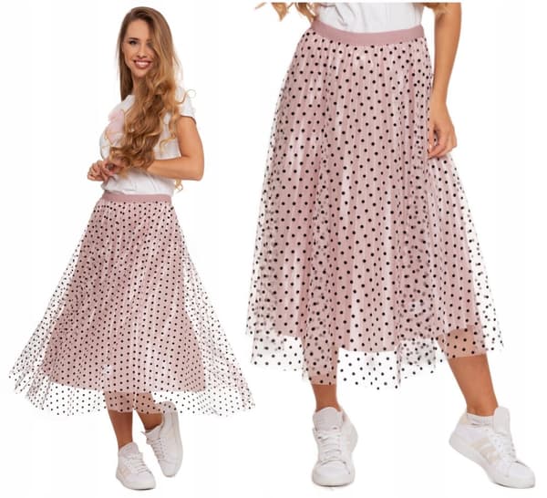Dame Tylnederdel Elegant Moderigtig Luftig Lyserød Prikker MORAJ L/XL