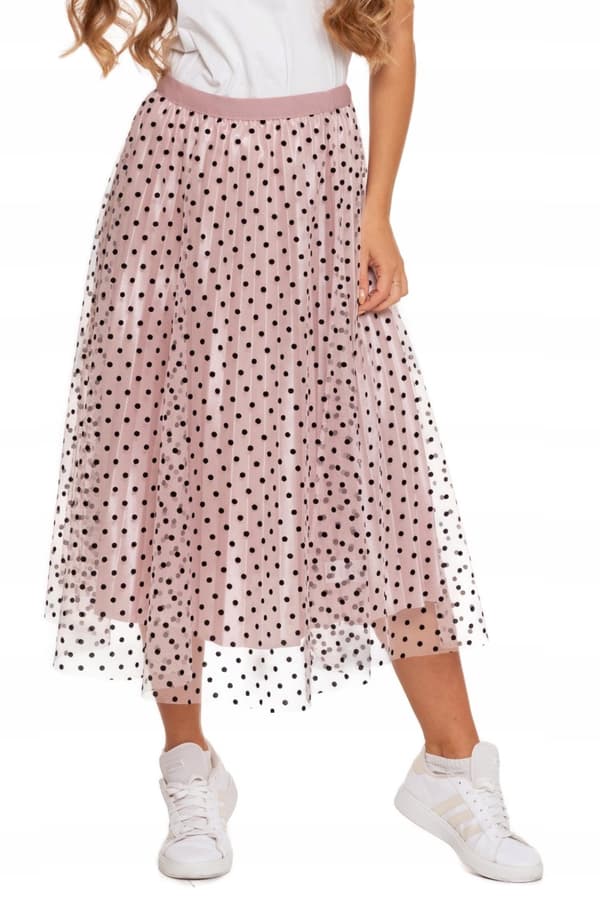 Damkjol med tyll Elegant Modern Luftig Rosa Prickig MORAJ S/M