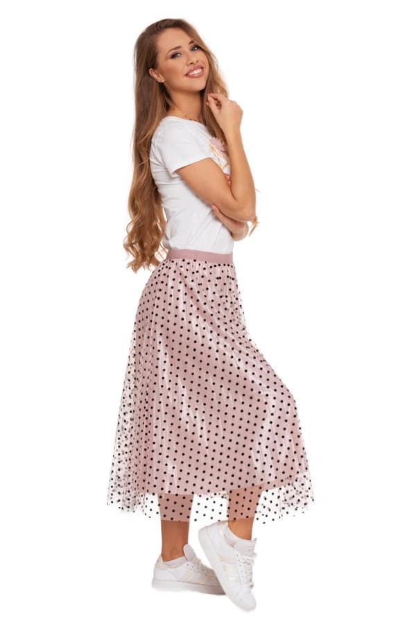 Damkjol med tyll Elegant Modern Luftig Rosa Prickig MORAJ S/M
