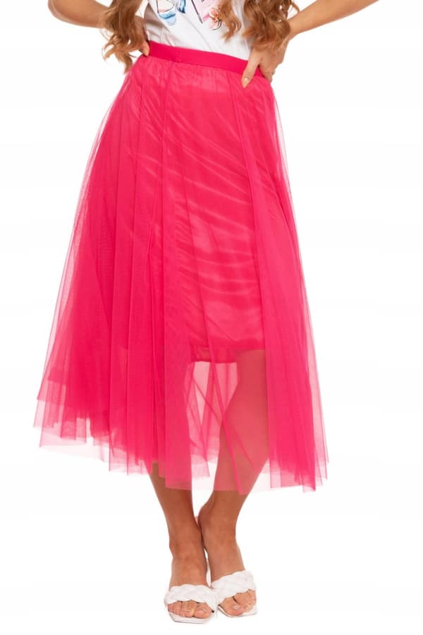 Dam Tyllkjol Elegant MIDI Modern Luftig Rosa TYLL MORAJ S/M