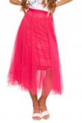 Miniatyrbild 2 av 11: Dam Tyllkjol Elegant MIDI Modern Luftig Rosa TYLL MORAJ S/M
