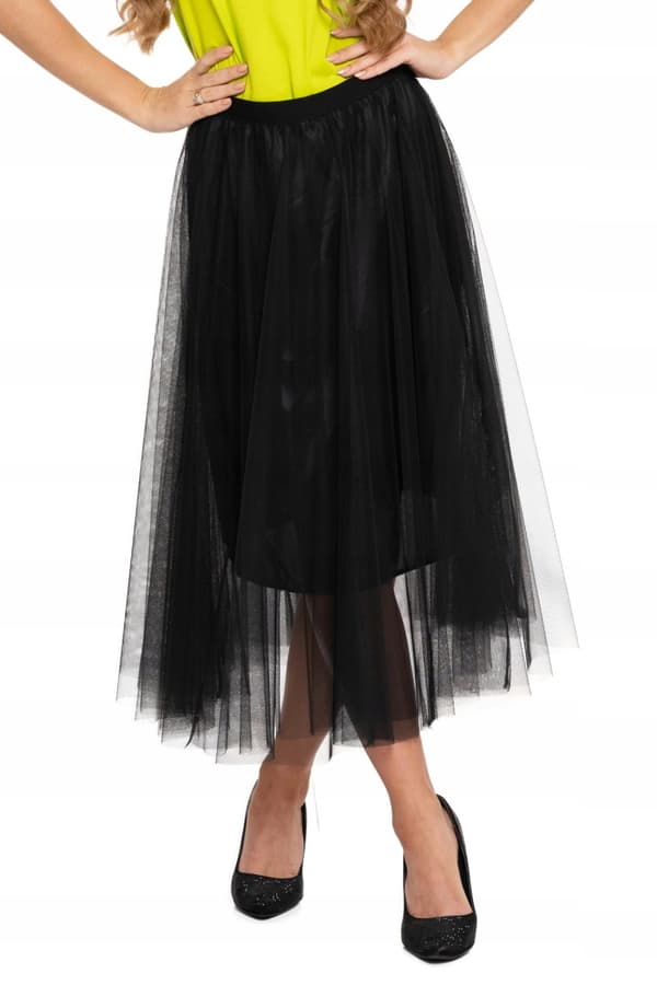 Tyllkjol Dam Elegant Svart Modern Lätt Luftig Tyll MORAJ S/M