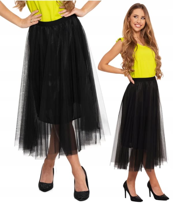 Tyllkjol Dam Elegant Svart Modern Lätt Luftig Tyll MORAJ S/M