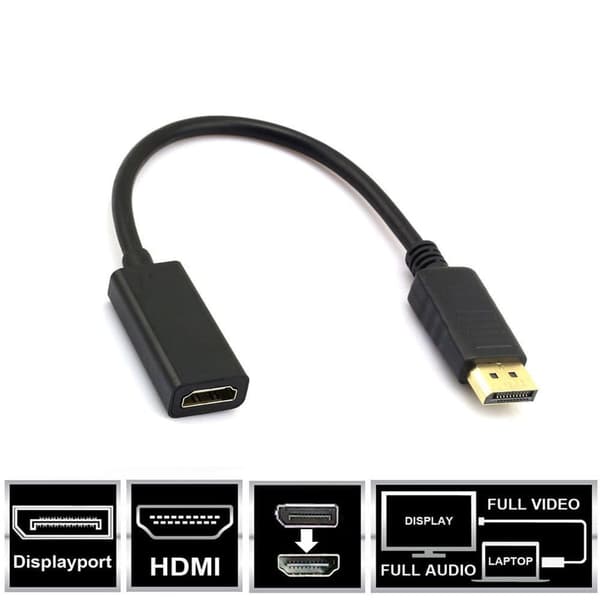 DisplayPort til HDMI - Adapter - Sort