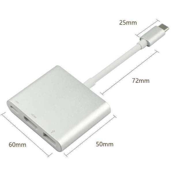 USB-sovitin C-tyyppi HDMI / USB 3.0 - Kulta