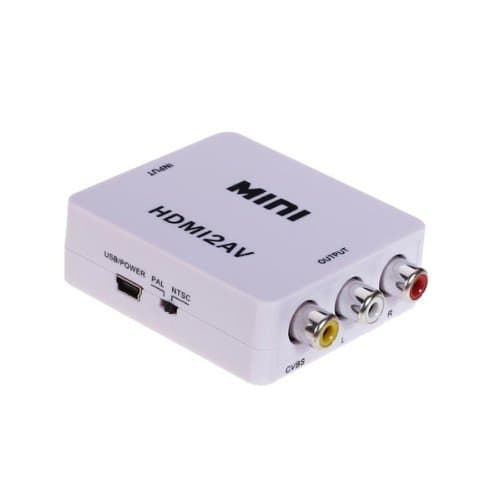 HDMI Adapter til AV - (3x RCA) NTSC / PAL Kompatibel - Hvit