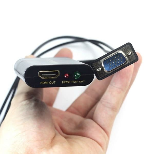 VGA till HDMI konverterare med USB och 3.5 mm