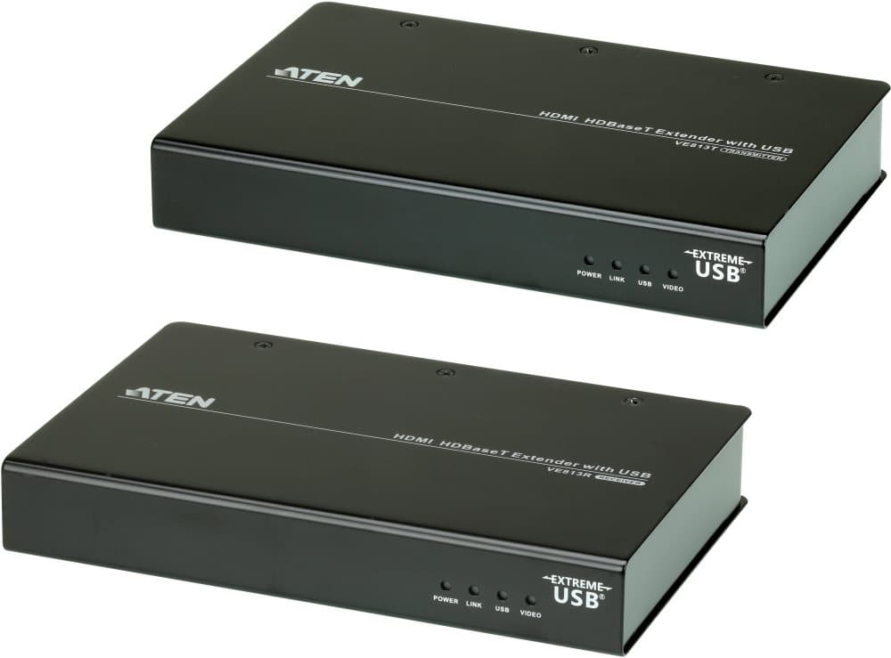 ATEN HDMI och USB-forlænger over Ethernet, UHD, 100m, sort