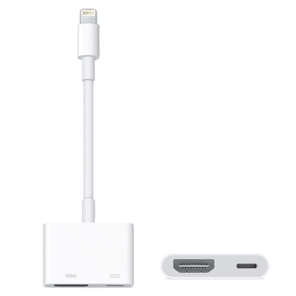Lightning-HDMI-sovitin-digitaalinen AV-sovitin valkoinen 1-Pack