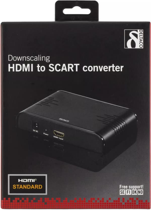 Signalomvandler, HDMI 19-pin hu til SCART, PAL, svart