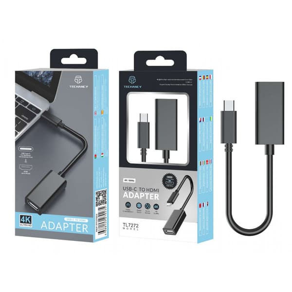 Techancy USB-C till HDMI Adapter - 4K & 2K Klarhet