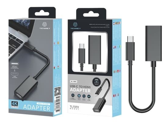 Skarp och Klar Bild med USB-C till HDMI Adapter - 4K & 2K i Svart