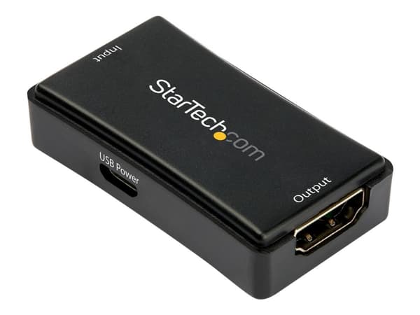 StarTech.com 45ft / 14m HDMI Signal Booster - 4K 60Hz - USB Powered - HDMI Inline Repeater & Amplifier - 7.1 Audio Support (HDBOOST4K2) - Video/lyd-f