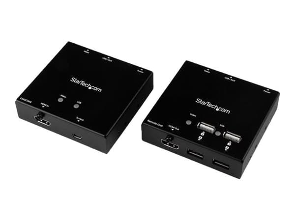 StarTech.com HDMI over CAT6 Extender with 4-port USB Hub - Remote HDMI over CAT5 or CAT6 - 165 ft (50m) - 1080p (ST121USBHD) - Video/lyd/infrarød/USB