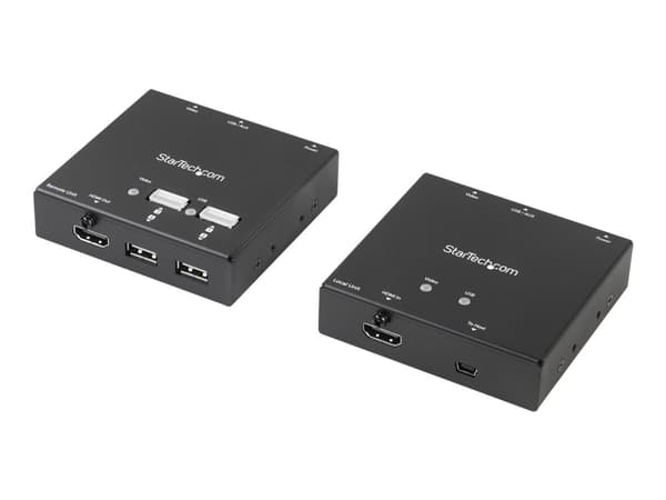 StarTech.com HDMI over CAT6 Extender with 4-port USB Hub - Remote HDMI over CAT5 or CAT6 - 165 ft (50m) - 1080p (ST121USBHD) - Video/lyd/infrarød/USB