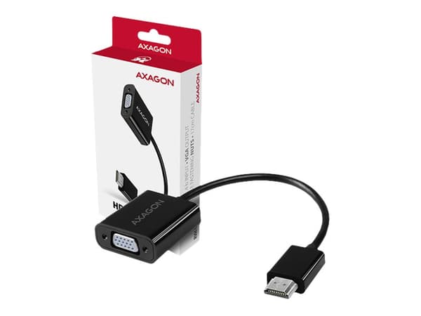AXAGON - Video adapter - HDMI hann til HD-15 (VGA) hunn - 17 cm - 1920 x 1200 (WUXGA)-støtte, aktiv omformer