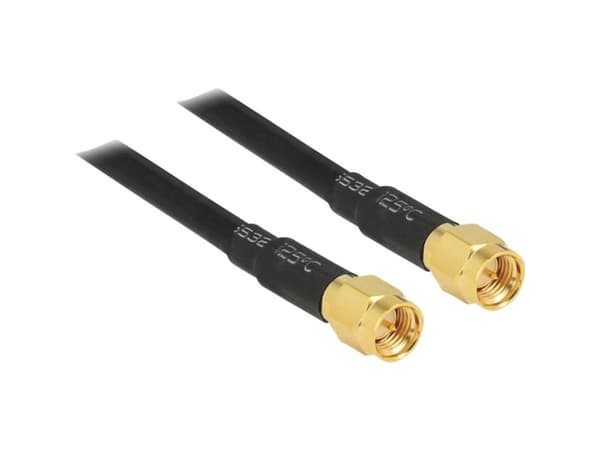 Delock - Antennekabel - SMA (hann) til SMA (hann) - 2 m - LMR-195 - svart