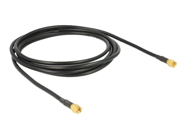 Delock - Antennekabel - SMA (hann) til SMA (hann) - 2 m - LMR-195 - svart