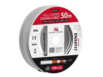 Maclean MCTV-471, 50 m, RG-6/U, Hvid