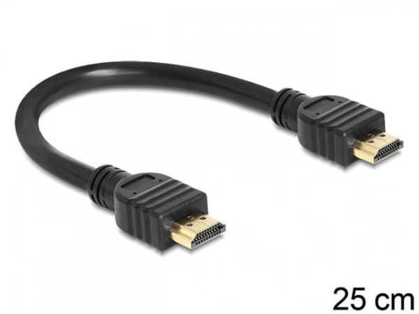 Delock High Speed HDMI with Ethernet - HDMI-kabel med Ethernet - HDMI hane till HDMI hane - 25 cm