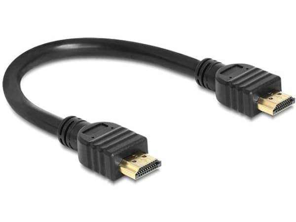 Delock High Speed HDMI with Ethernet - HDMI-kabel med Ethernet - HDMI hane till HDMI hane - 25 cm