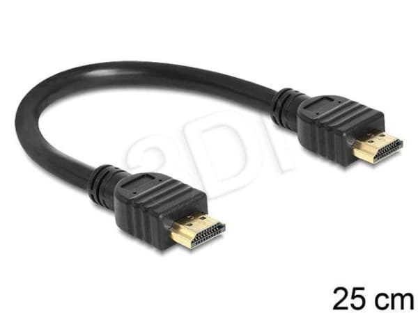 Delock High Speed HDMI with Ethernet - HDMI-kabel med Ethernet - HDMI hane till HDMI hane - 25 cm