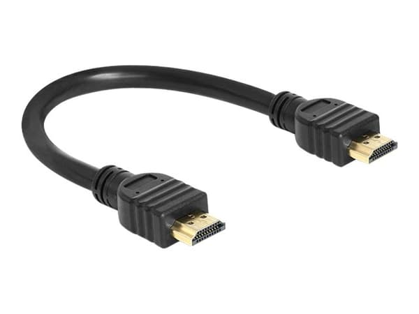 Delock High Speed HDMI with Ethernet - HDMI-kabel med Ethernet - HDMI hane till HDMI hane - 25 cm