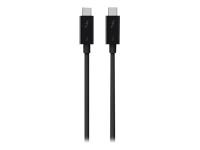 Belkin Thunderbolt 3 - Thunderbolt-kaapeli - USB-C (han) til USB-C (han) - USB 3.1 Gen 2 / Thunderbolt 3 / DisplayPort 1.2 - 80 cm - lajittelu - vart
