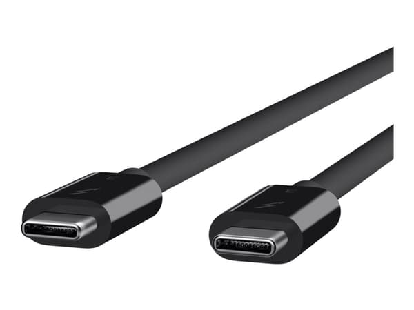 Belkin Thunderbolt 3 - Thunderbolt-kaapeli - USB-C (han) til USB-C (han) - USB 3.1 Gen 2 / Thunderbolt 3 / DisplayPort 1.2 - 80 cm - lajittelu - vart