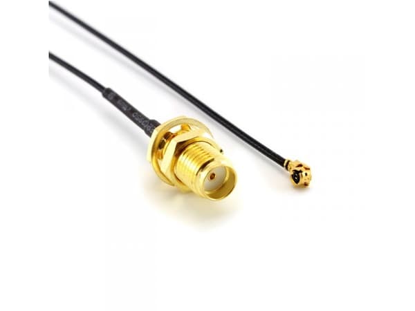 ALLNET ANT-PIG-UFL-SMAF-30, 0,3 m, U.FL, SMA, Svart, Gull