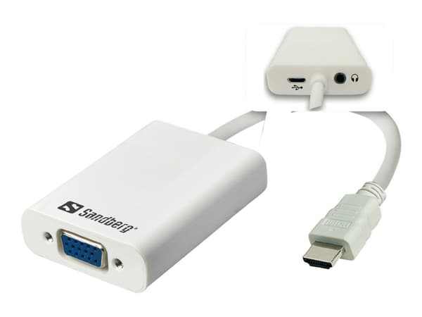 Sandberg HDMI til VGA+Audio Converter - Videotransformator - HDMI - VGA