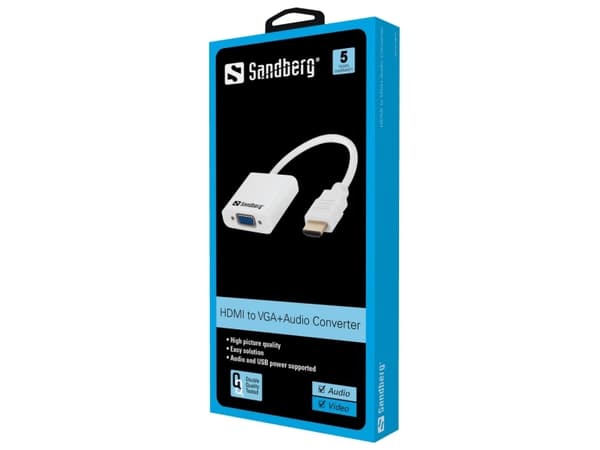 Sandberg HDMI til VGA+Audio Converter - Videotransformator - HDMI - VGA