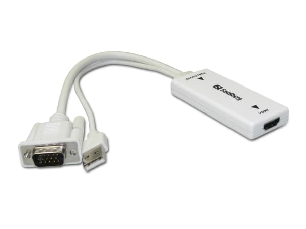 Sandberg Converter VGA+Audio til HDMI hvid