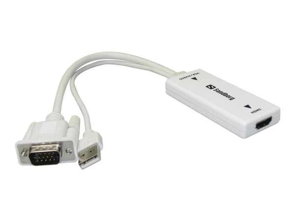 Sandberg Converter VGA+Audio til HDMI hvid